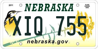 NE license plate XIQ755
