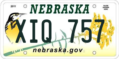 NE license plate XIQ757