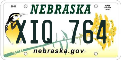 NE license plate XIQ764
