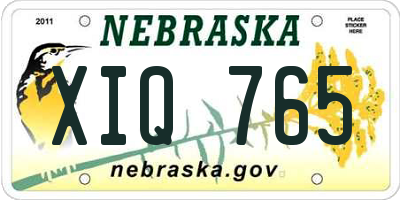 NE license plate XIQ765