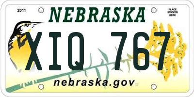 NE license plate XIQ767