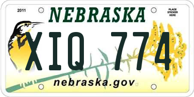 NE license plate XIQ774