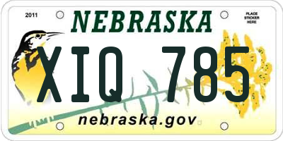 NE license plate XIQ785
