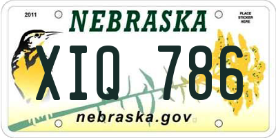 NE license plate XIQ786