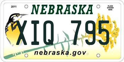NE license plate XIQ795