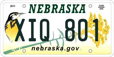 NE license plate XIQ801