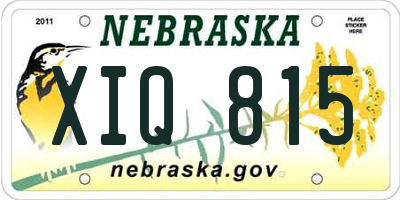 NE license plate XIQ815