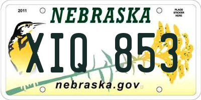 NE license plate XIQ853