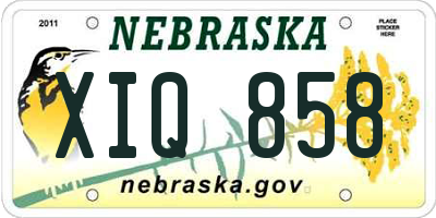 NE license plate XIQ858