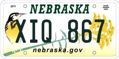 NE license plate XIQ867