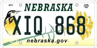 NE license plate XIQ868