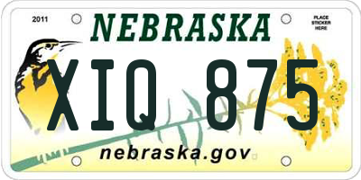 NE license plate XIQ875