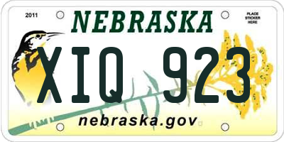 NE license plate XIQ923