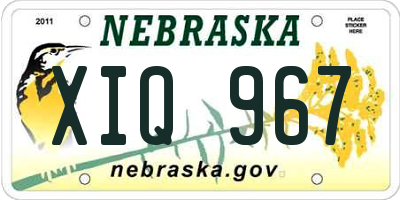 NE license plate XIQ967