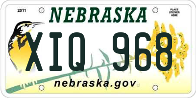 NE license plate XIQ968