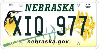 NE license plate XIQ977