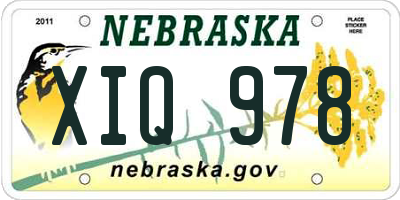 NE license plate XIQ978