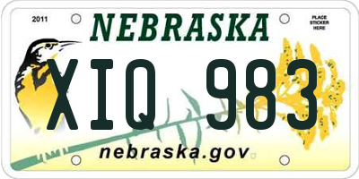 NE license plate XIQ983