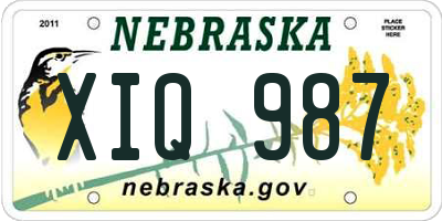 NE license plate XIQ987