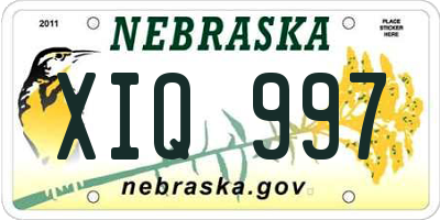 NE license plate XIQ997