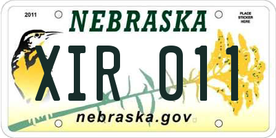 NE license plate XIR011