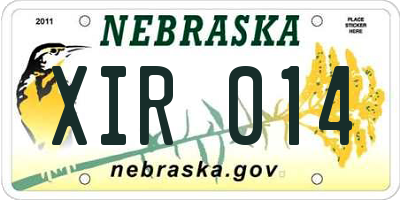 NE license plate XIR014