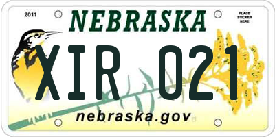 NE license plate XIR021