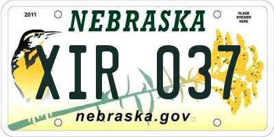 NE license plate XIR037