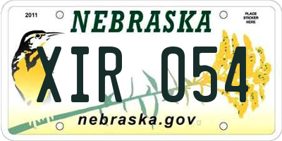 NE license plate XIR054