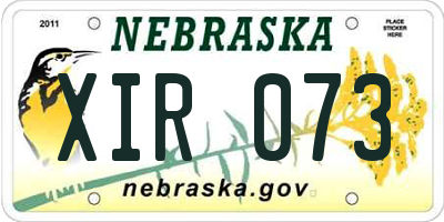 NE license plate XIR073