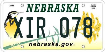 NE license plate XIR078