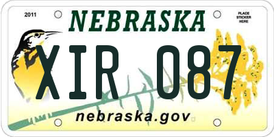 NE license plate XIR087