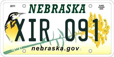 NE license plate XIR091