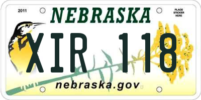 NE license plate XIR118