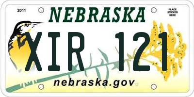 NE license plate XIR121