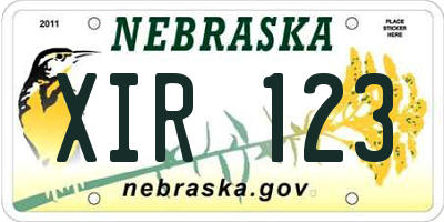 NE license plate XIR123