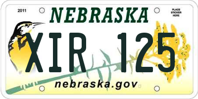 NE license plate XIR125