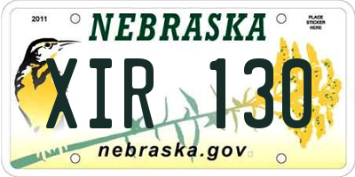 NE license plate XIR130
