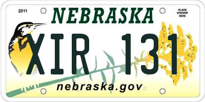 NE license plate XIR131