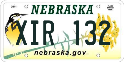 NE license plate XIR132