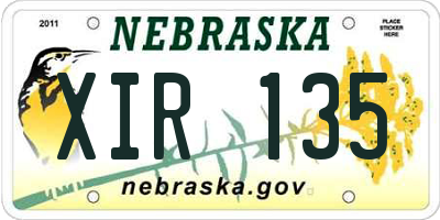 NE license plate XIR135