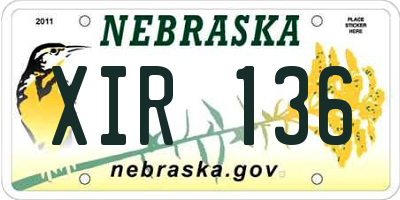 NE license plate XIR136
