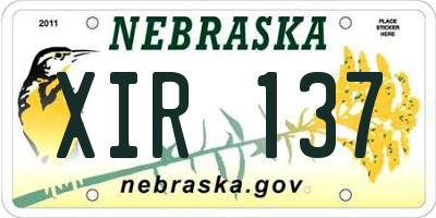 NE license plate XIR137