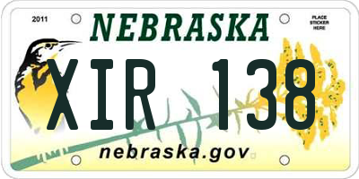 NE license plate XIR138