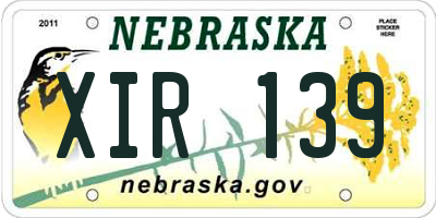 NE license plate XIR139