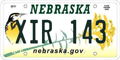 NE license plate XIR143