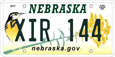 NE license plate XIR144