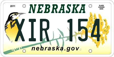 NE license plate XIR154