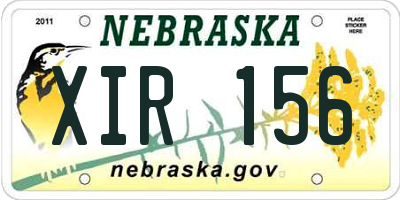 NE license plate XIR156