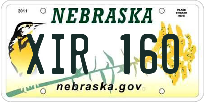 NE license plate XIR160